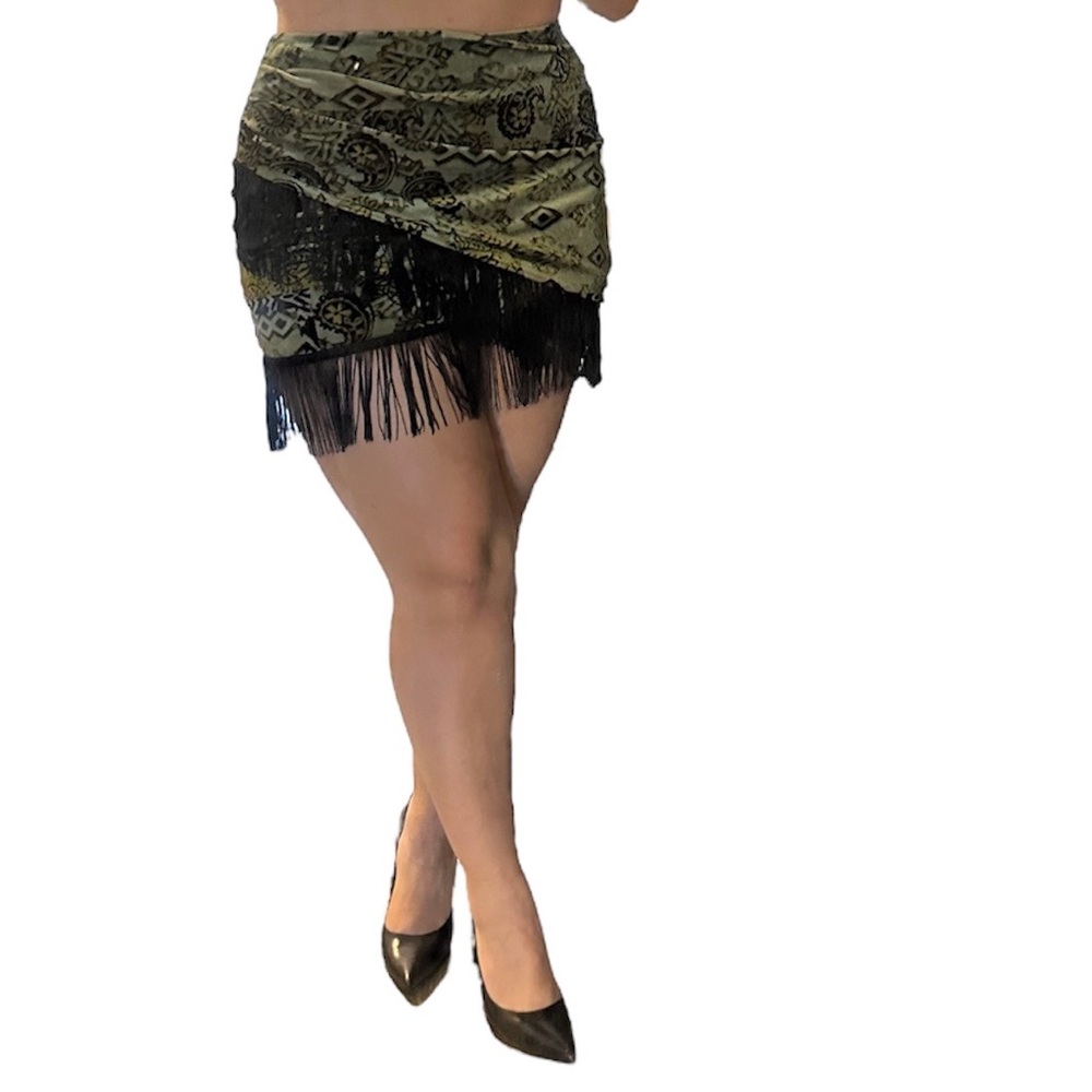 Fringe Mini Skirt